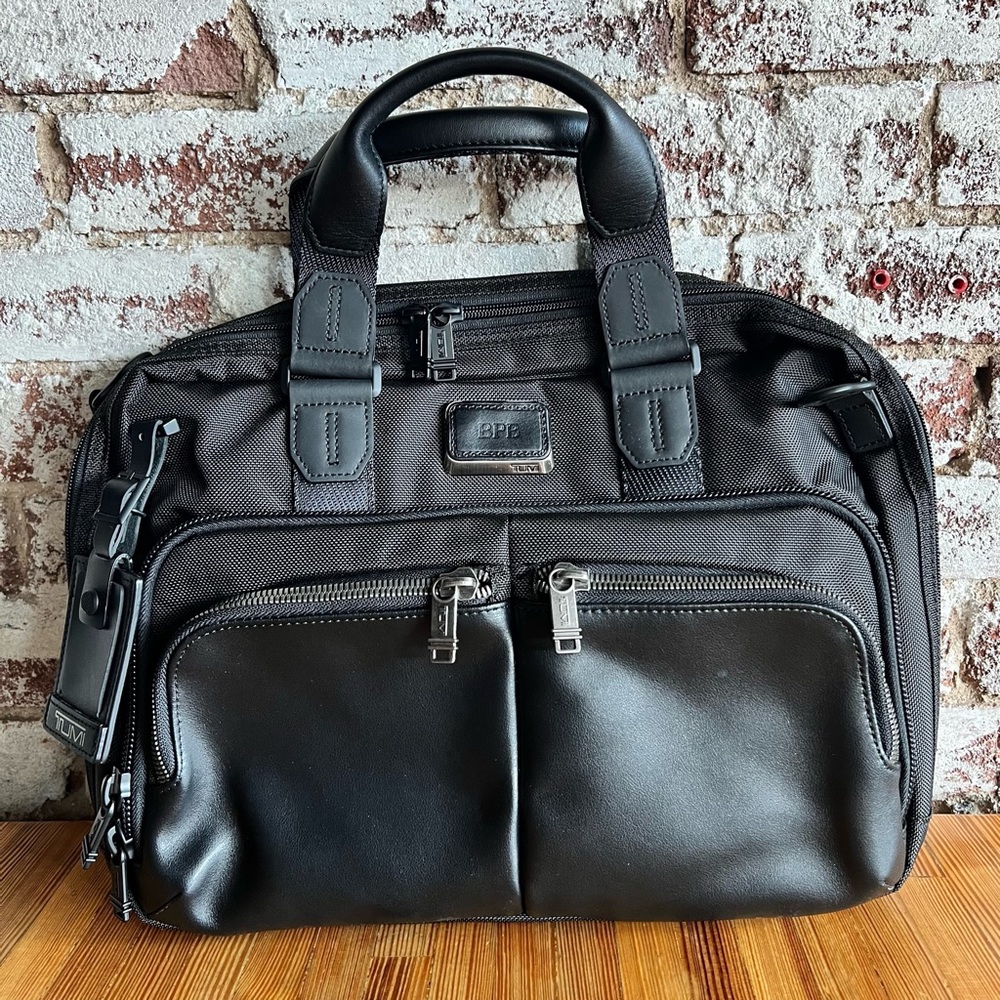 Alpha Bravo Albany Slim Commuter Briefcase - Black